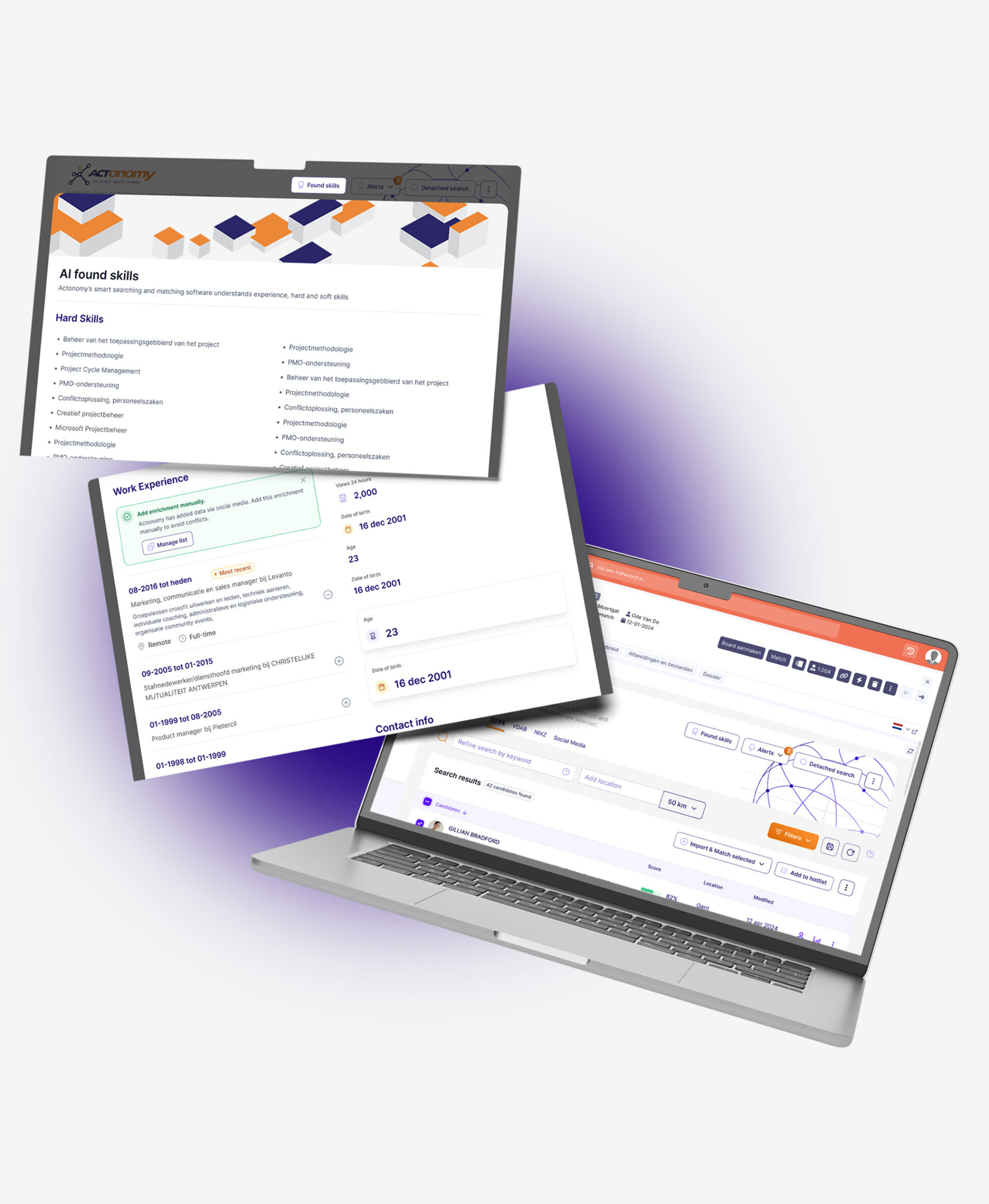 Multiple screens laptop mockup