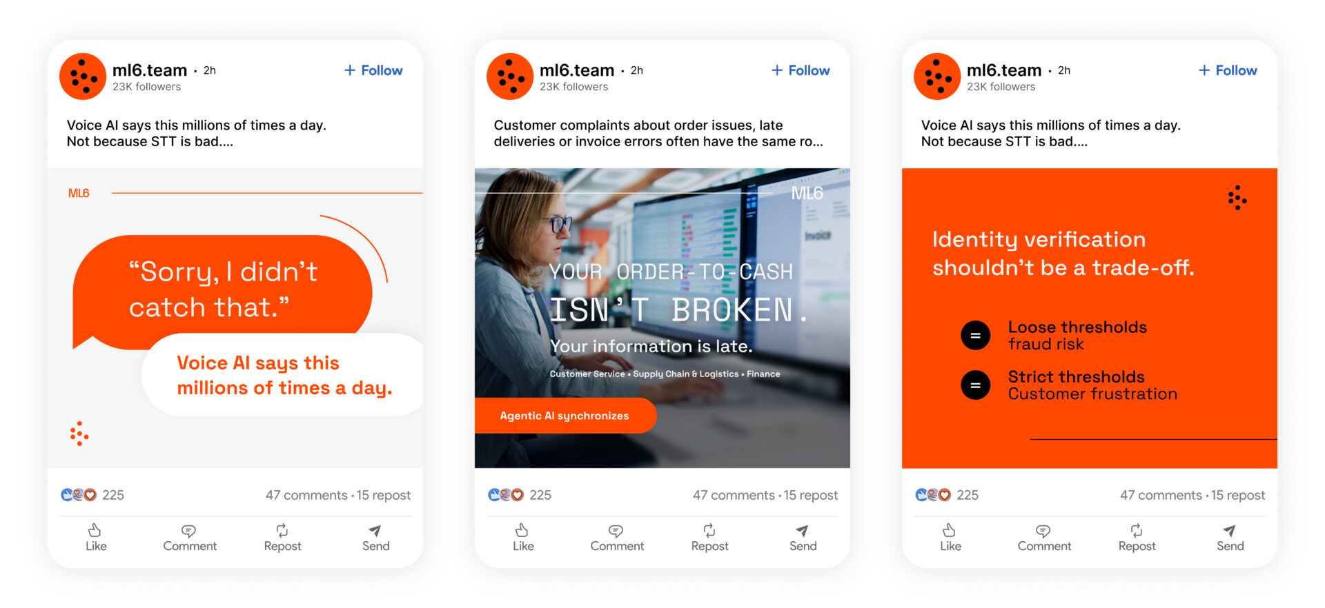 mockup of 3 linked in social post